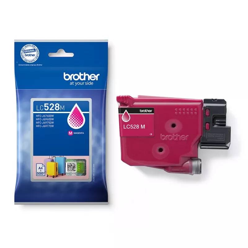 Atramentová kazeta Brother LC528M originálna magenta, jednotlivé balenie, výdrž 5000 strán