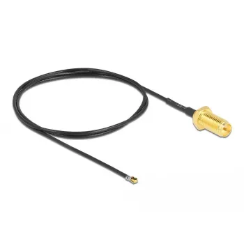 Koaxiálny kábel DeLOCK 12660 0,5m RP-SMA MHF 4L LK čierny