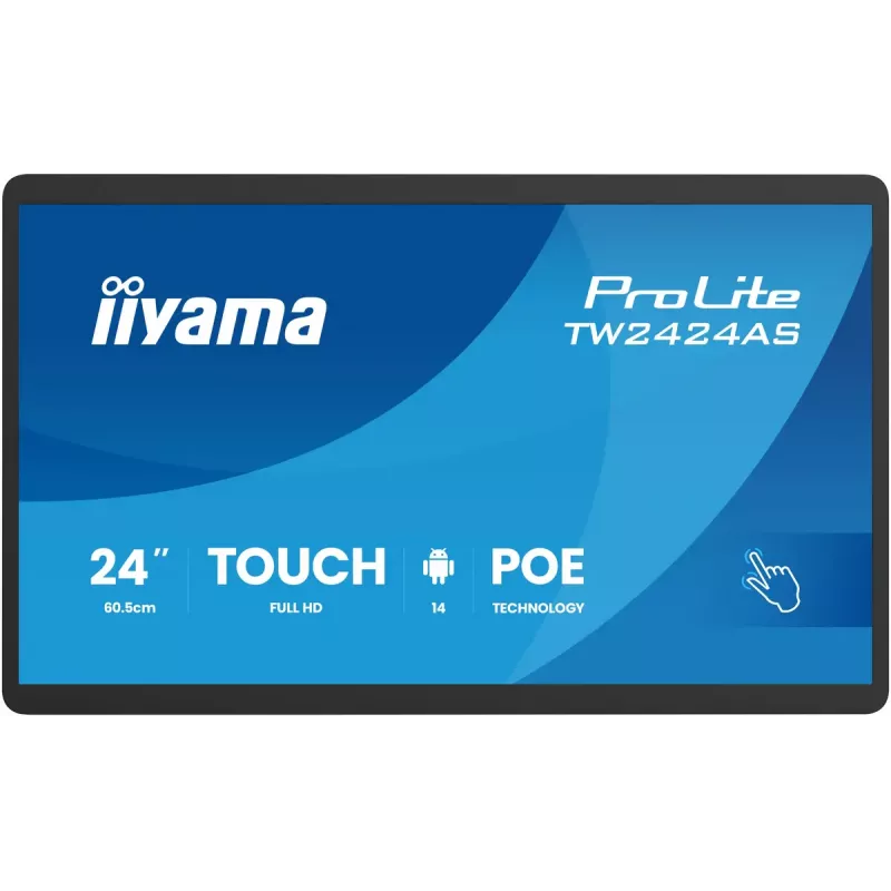 Interaktívny plochý displej IIYAMA TW2424AS-B3P 23,8 palca Full HD IPS dotyková obrazovka Wi‑Fi Android 24/7 450 cd/m²