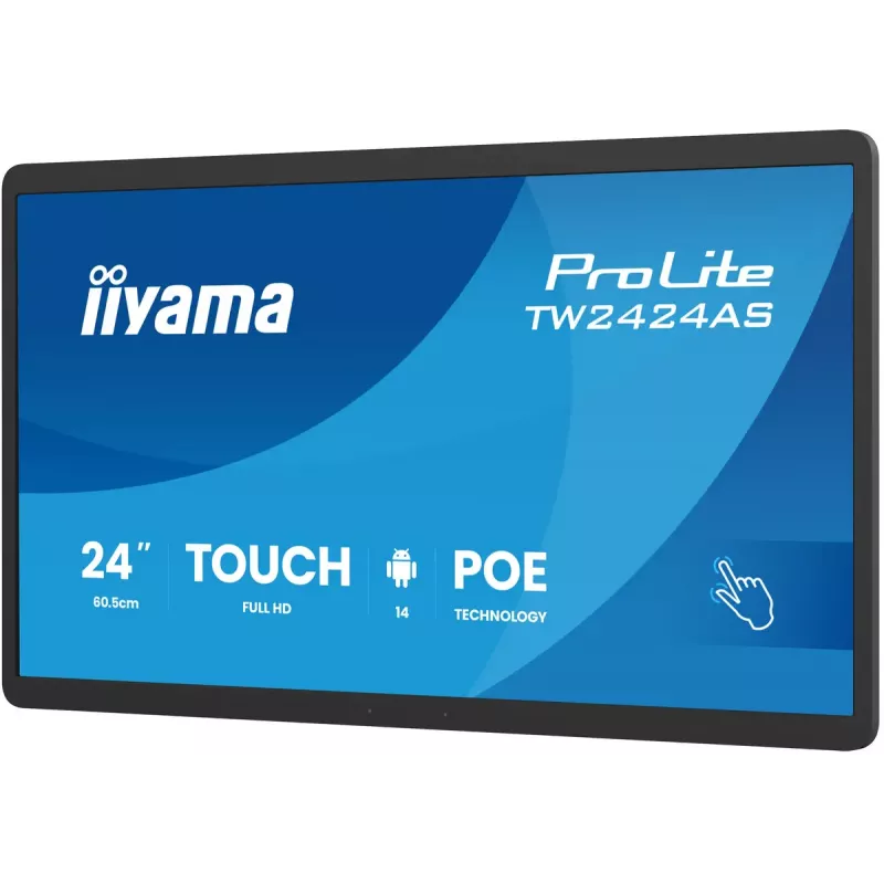 Interaktívny plochý displej IIYAMA TW2424AS-B3P 23,8 palca Full HD IPS dotyková obrazovka Wi‑Fi Android 24/7 450 cd/m²