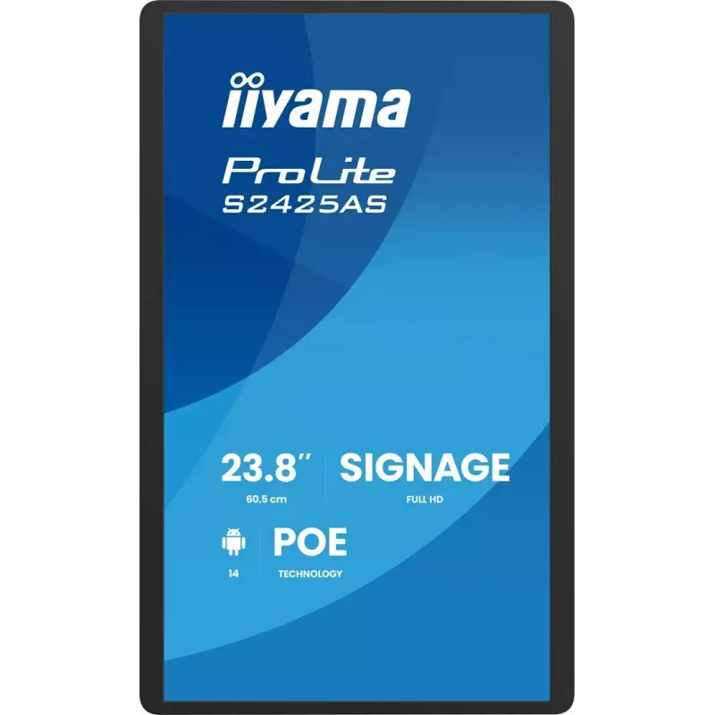 iiyama ProLite S2425AS-B1P Digital Signage plochý displej 60,5 cm (23,8 palca) LCD Wi-Fi 500 cd/m² Full HD čierny integrovaný procesor Android 24/7