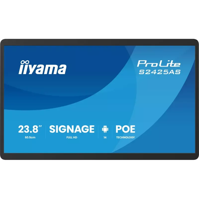 iiyama ProLite S2425AS-B1P Digital Signage plochý displej 60,5 cm (23,8 palca) LCD Wi-Fi 500 cd/m² Full HD čierny integrovaný procesor Android 24/7
