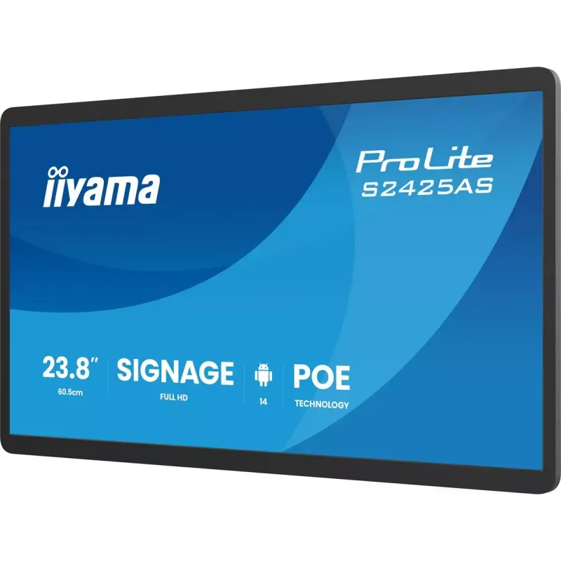 iiyama ProLite S2425AS-B1P Digital Signage plochý displej 60,5 cm (23,8 palca) LCD Wi-Fi 500 cd/m² Full HD čierny integrovaný procesor Android 24/7