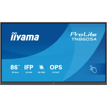 iiyama TN8605A-B1AG Signage displej interaktívny plochý displej 2,17 m (85,6 palca) 500 cd/m² 4K Ultra HD čierny dotyková obrazovka