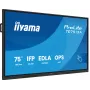 Interaktívny plochý displej IIYAMA TE7513A-B2AG 75 palcov 4K UHD dotyková obrazovka, 500 cd/m², Wi‑Fi, Android, 24/7