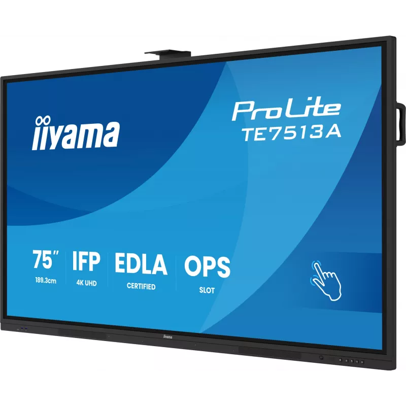 Interaktívny plochý displej IIYAMA TE7513A-B2AG 75 palcov 4K UHD dotyková obrazovka, 500 cd/m², Wi‑Fi, Android, 24/7