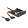 DeLOCK 3,5-palcová USB predná lišta 2 x USB Type-C 2 x USB Type-A čierna