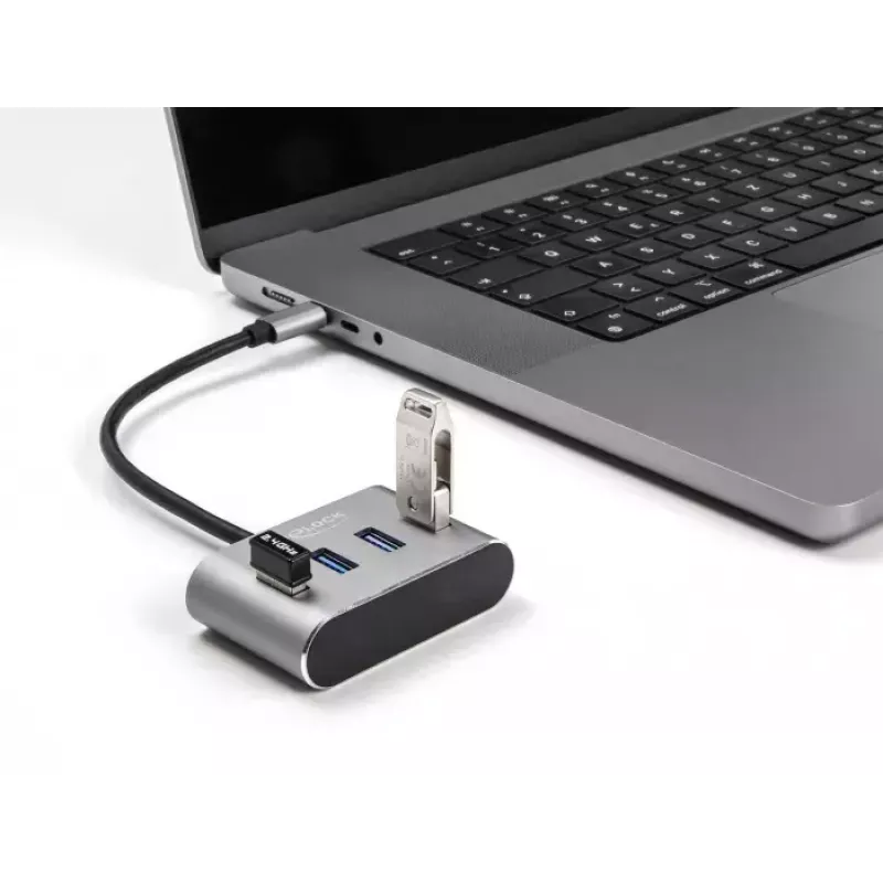 DeLOCK 63223 USB 3.2 Gen 1 Type-C hub 5000 Mbit/s čierna