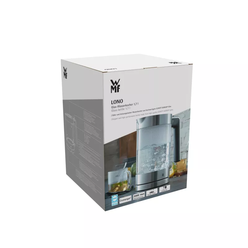 WMF Lono 0413150011 elektrická rýchlovarná kanvica 1,7 l 3000 W chróm, transparentná