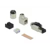 RJ45 konektor samec pre montáž v teréne Cat.6A kovový zahnutý DeLOCK 86289