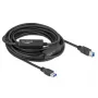 USB kábel DeLOCK 85380 USB 3.2 Gen 1 10 m USB A USB B čierny