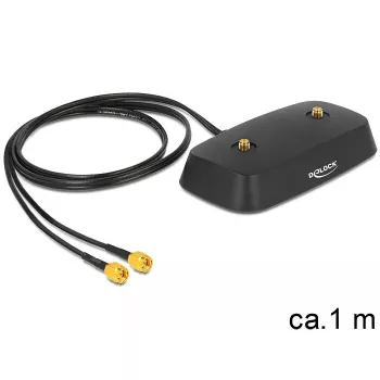 DeLOCK 88739 Základňa antény, 2x SMA, kábel 1 m, čierna