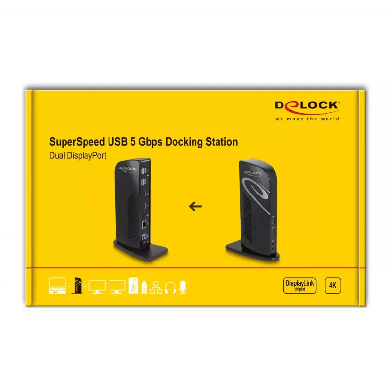 DeLOCK USB dokovacia stanica Dual DisplayPort 4K USB 3.2 LAN Audio