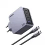 Ugreen Nexode Pro 160W GaN nabíjačka s USB-C káblom univerzálna čierna, sivá AC rýchlonabíjanie interiérová
