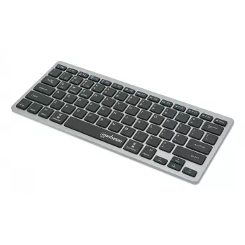 Manhattan Ultra tenká dual-mode bezdrôtová klávesnica, nemecké QWERTZ rozloženie, Bluetooth (v3.0) a bezdrôtová (2,4 GHz), 78 plochých nožnicových klávesov, automatická správa napájania, dosah 10 m, USB-A mikroprijímač, AAA batéria (súčasť balenia), Windows a Mac, trojročná záruka