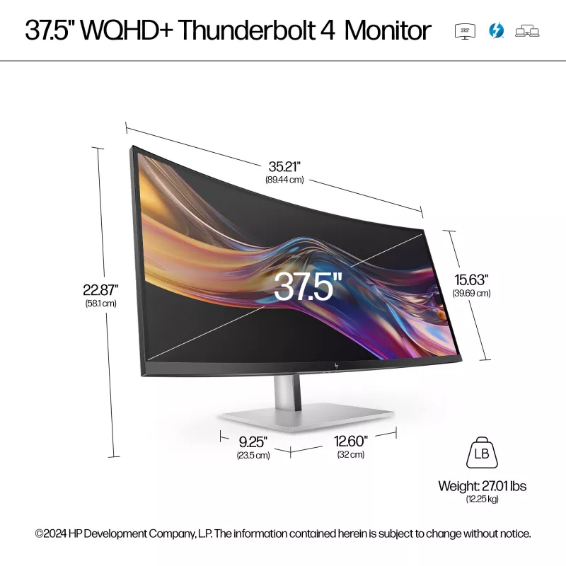 HP Series 7 Pro 37,5 palcov WQHD+ Thunderbolt 4 monitor - 738pu