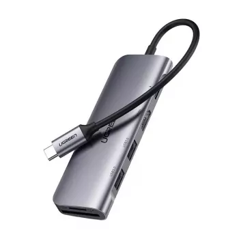 Ugreen 15214 dokovacia stanica/port replikátor pre notebook káblová USB 3.2 Gen 1 (3.1 Gen 1) Type-C fialová, metalická