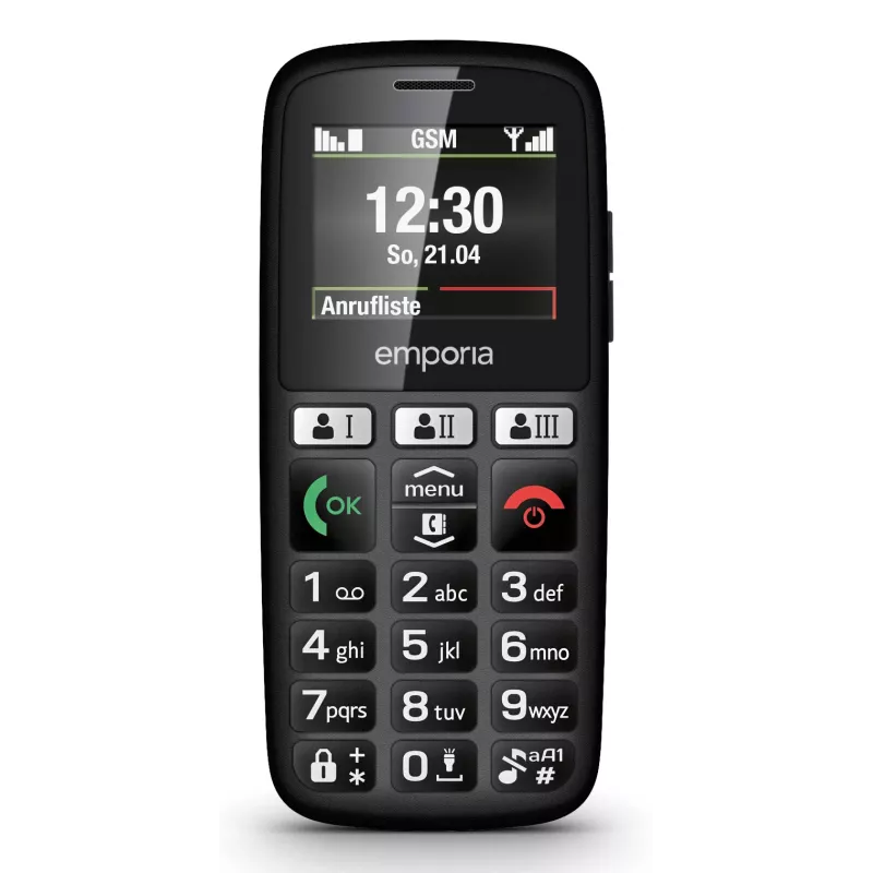 Emporia emporiaHAPPY 4,6 cm (1,81 palca) 70 g čierny telefón pre začiatočníkov