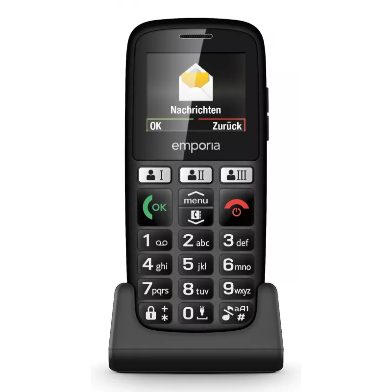Emporia emporiaHAPPY 4,6 cm (1,81 palca) 70 g čierny telefón pre začiatočníkov