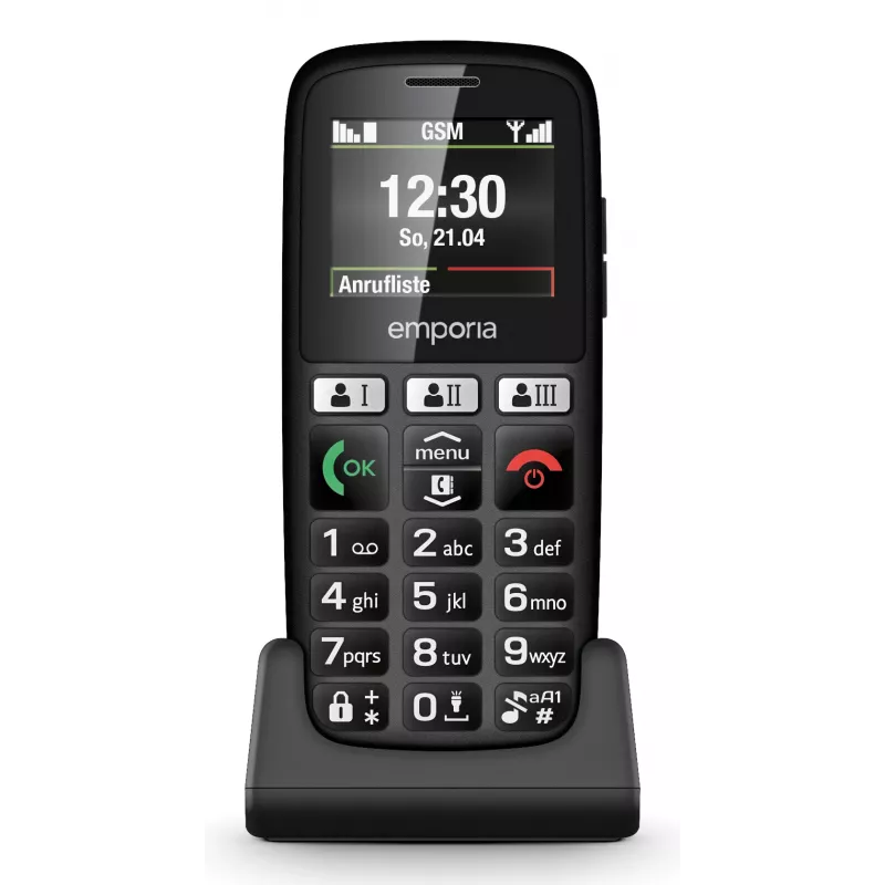 Emporia emporiaHAPPY 4,6 cm (1,81 palca) 70 g čierny telefón pre začiatočníkov