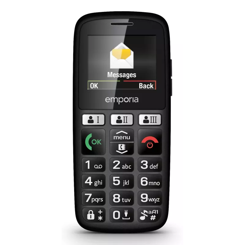 Emporia emporiaHAPPY 4,6 cm (1,81 palca) 70 g čierny telefón pre začiatočníkov