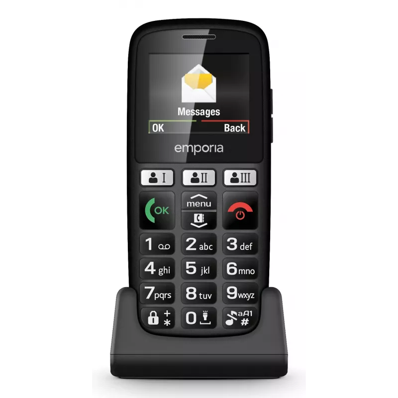 Emporia emporiaHAPPY 4,6 cm (1,81 palca) 70 g čierny telefón pre začiatočníkov