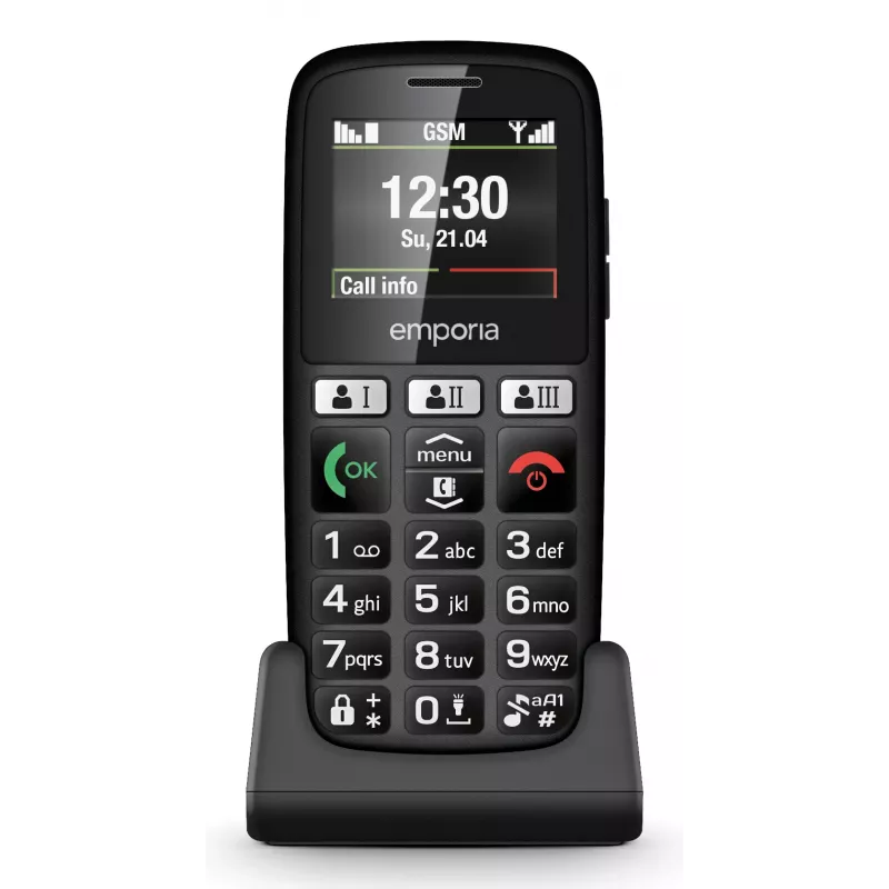 Emporia emporiaHAPPY 4,6 cm (1,81 palca) 70 g čierny telefón pre začiatočníkov