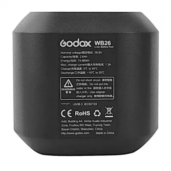 Batéria k príslušenstvu blesku fotoaparátu Godox WB26 lithium-iónová 2600 mAh 28,8 V