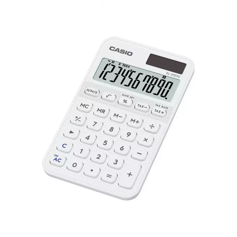 Kalkulačka CASIO SL-310YC vrecková Basic, 10-miestna, batéria/solár, biela