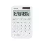 Stolná základná kalkulačka CASIO MS-20YC — 12-miestna, batéria/solár, daňové a ziskové funkcie, biela
