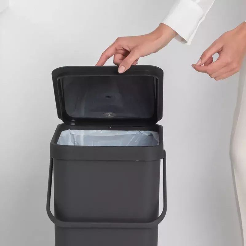 Brabantia Sort & Go 40L obdĺžnikový recyklačný odpadkový kôš sivý