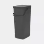 Brabantia Sort & Go 40L obdĺžnikový recyklačný odpadkový kôš sivý