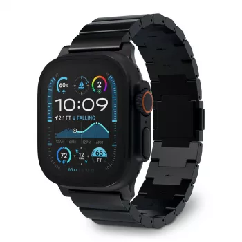 Remienok na smart hodinky Decoded Traction Band čierny titánium — obvod zápästia 130–225 mm, 1 ks