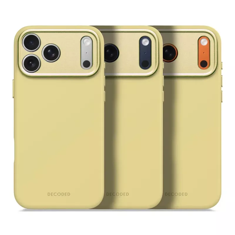 Decoded silikónový zadný kryt pre Apple iPhone 17 Pro Max, kompatibilný s 6,9 inch (17,5 cm) displejmi, žltý
