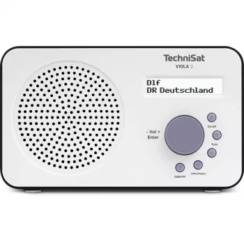 Prenosné digitálne rádio TECHNISAT 0000/3906 — DAB/DAB+/FM, 1 W RMS, LCD, 3,5 mm, biela/čierna, 0,338 kg