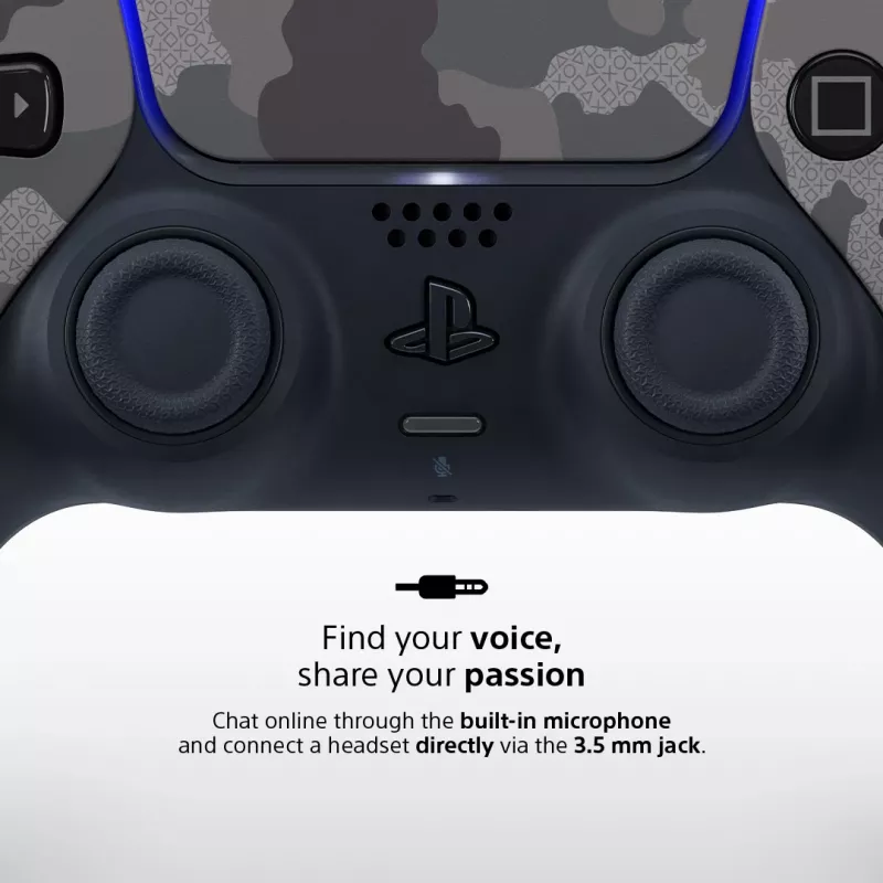 Gamepad Sony DualSense v3 Camouflage – Bluetooth/USB, PS5, vstavaná batéria, USB‑C, 160×106×66 mm