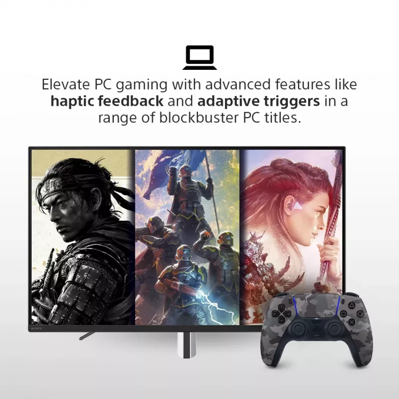 Gamepad Sony DualSense v3 Camouflage – Bluetooth/USB, PS5, vstavaná batéria, USB‑C, 160×106×66 mm