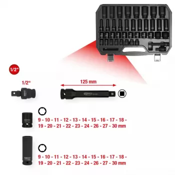 Sada nástrčných kľúčov KS Tools 515.0065 1/2 palca pohon 40 hláv 8 kg