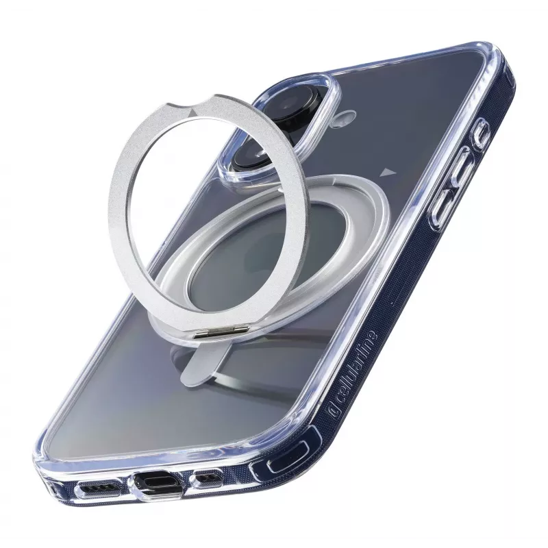 Cellularline Spin Mag - iPhone 16 puzdro s otočným držiakom na prsteň, kompatibilné s ekosystémom Magsafe