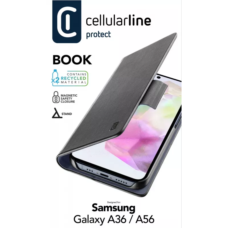 Cellularline Book - Galaxy A36/A56 puzdro na knihu s priehradkou na karty a magnetickým uzáverom