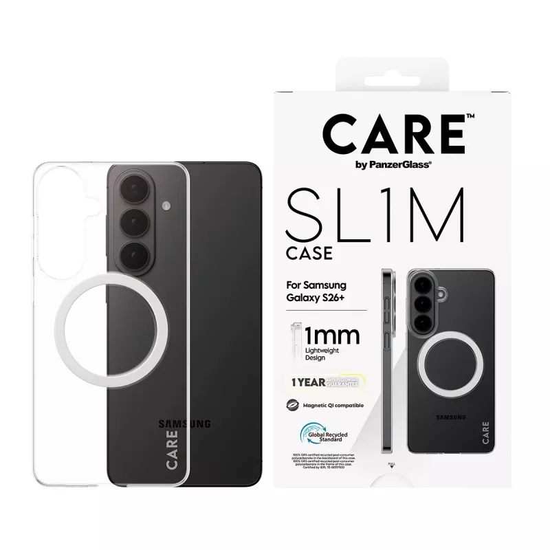 PanzerGlass CARE™ SL1M číre ochranné puzdro s Qi pre Samsung Galaxy S26+ (6,7