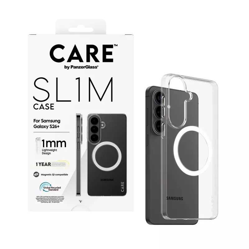 PanzerGlass CARE™ SL1M číre ochranné puzdro s Qi pre Samsung Galaxy S26+ (6,7