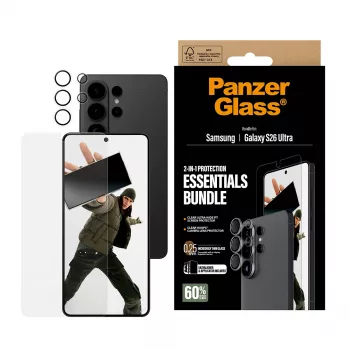 Sada ochrany obrazovky PanzerGlass Hoops 2-in-1 pre Samsung Galaxy S26 Ultra — tvrdené sklo + PET, transparentná, Ultra-Wide Fit