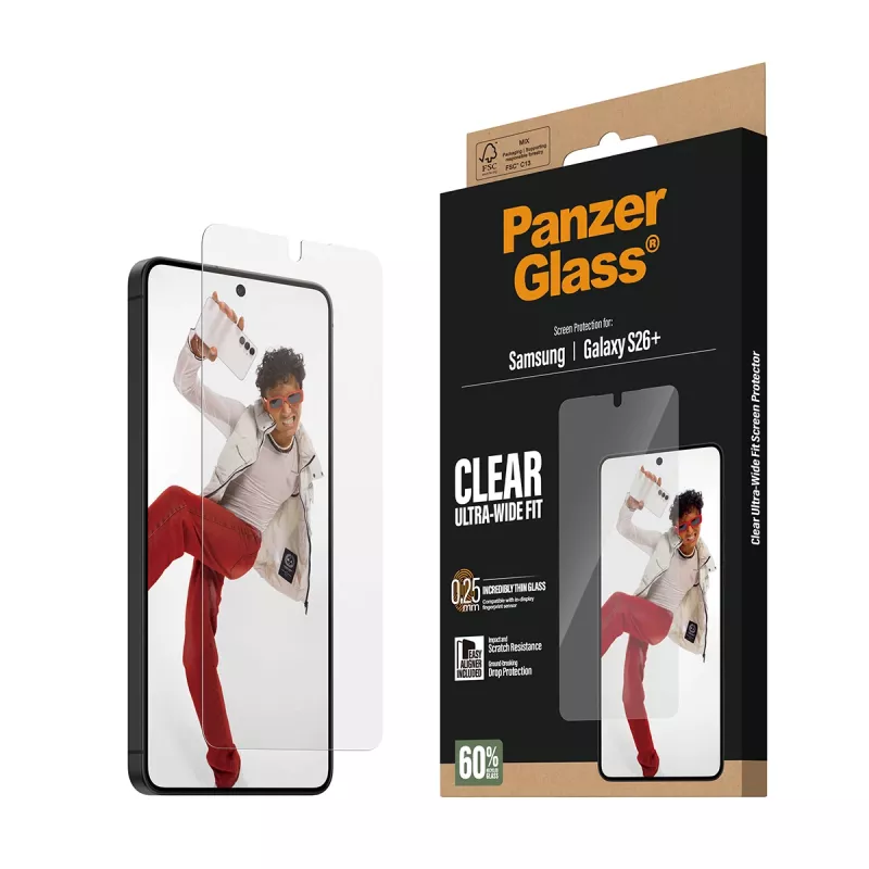 Tvrdená ochrana displeja PanzerGlass pre Samsung Galaxy S26+ – U-Wide Fit s EasyAligner