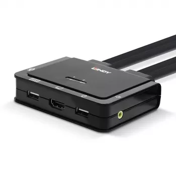 Lindy 2 Port HDMI 18G, USB Type-C, USB 2.0 a audio kábel KVM switch