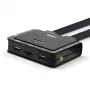 Lindy 2 Port HDMI 18G, USB Type-C, USB 2.0 a audio kábel KVM switch
