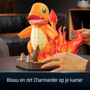 4D Build, Pokémon Charmander 3D stavebnica, Pokémon figúrka, Kanto First Partner Collection, dekorácia na stôl, 241 dielov, od 12 rokov