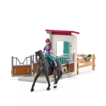 Sada hračkárskeho boxu pre kone Schleich HORSE CLUB s figúrkou Lisy a koňom Storm, hračkárska sada farma, odporúčaný vek 5–12