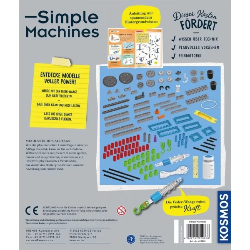 Kosmos Simple Machines, experimentálna súprava, fyzika, 8 rokov, viacfarebná