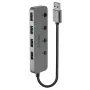 Lindy 4-portový USB 3.0 hub s vypínačmi